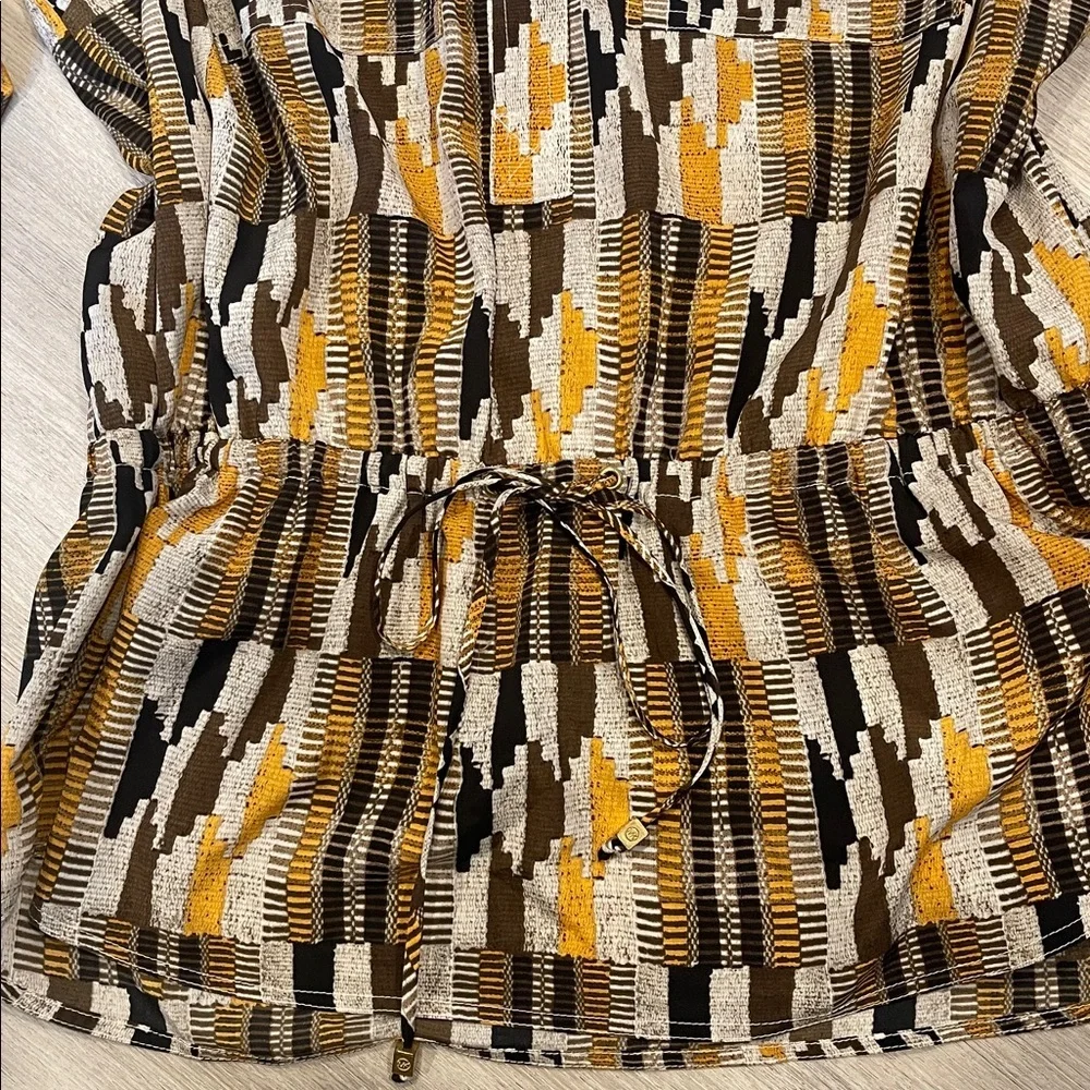 Michael Kors Brown and Yellow Striped Blouse XL
